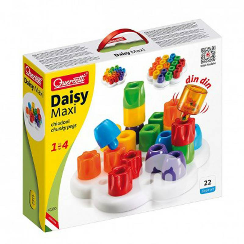 Quercetti Italia anak-anak bunga piring ejaan kuku pendidikan awal puzzle blok bangunan mainan 4160 versi luar negeri