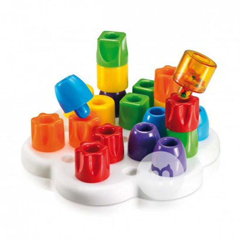 Quercetti Italia anak-anak bunga piring ejaan kuku pendidikan awal puzzle blok bangunan mainan 4160 versi luar negeri