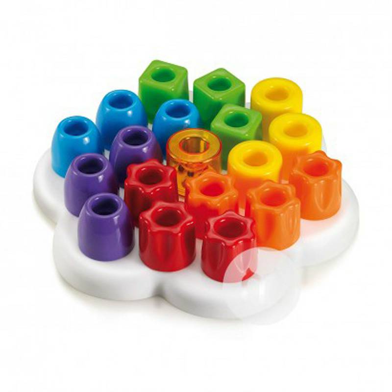 Quercetti Italia anak-anak bunga piring ejaan kuku pendidikan awal puzzle blok bangunan mainan 4160 versi luar negeri