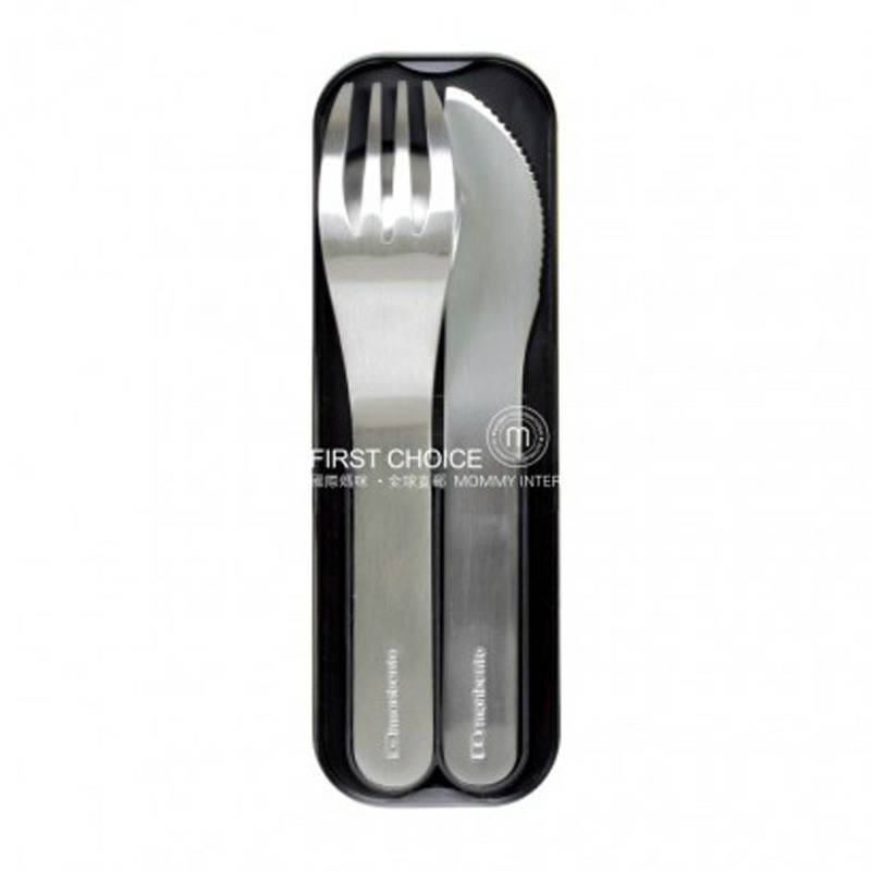 Monbento peralatan makan portabel tiga potong baja stainless Perancis edisi luar negeri 