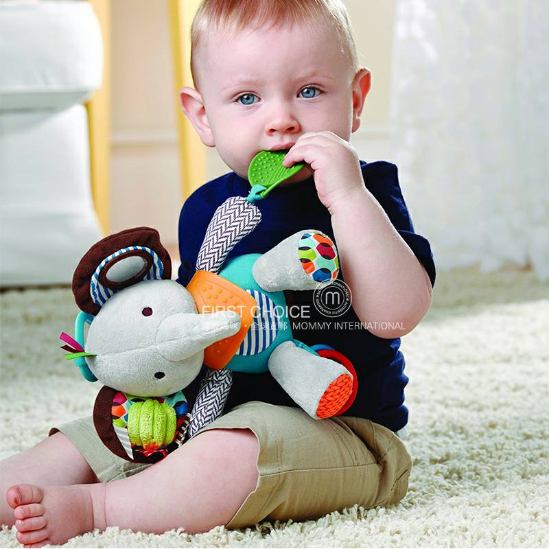 SKIP HOP Anak-anak Amerika menenangkan boneka pasta gigi mainan kerincingan versi luar negeri