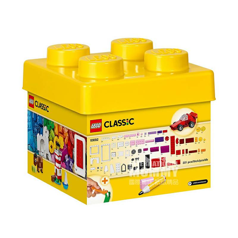 LEGO Denmark blok bangunan partikel besar mainan klasik kreatif kotak blok bangunan versi luar negeri