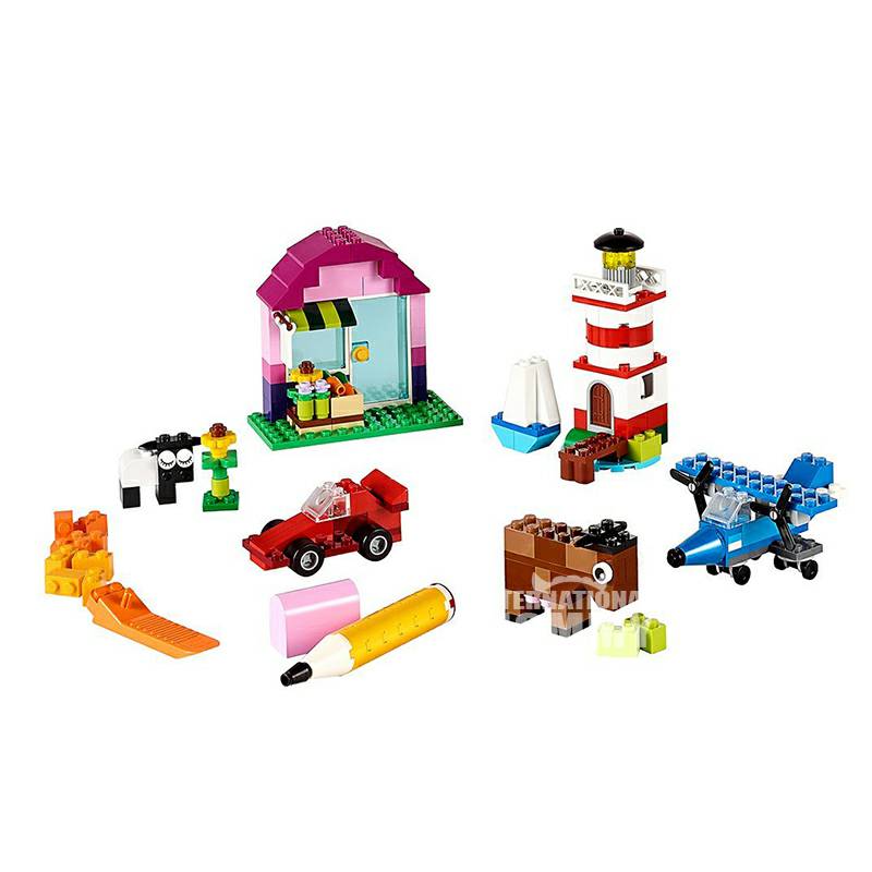 LEGO Denmark blok bangunan partikel besar mainan klasik kreatif kotak blok bangunan versi luar negeri