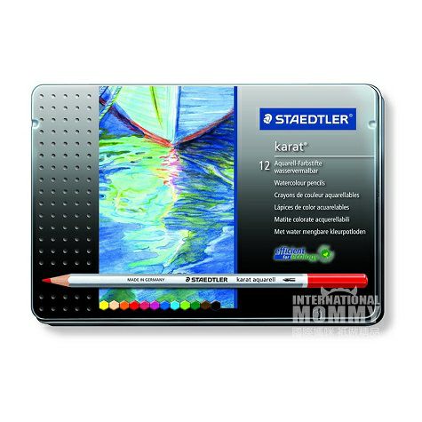 STAEDTLER Jerman kotak pensil warna 12-warna yang larut dalam air vers...