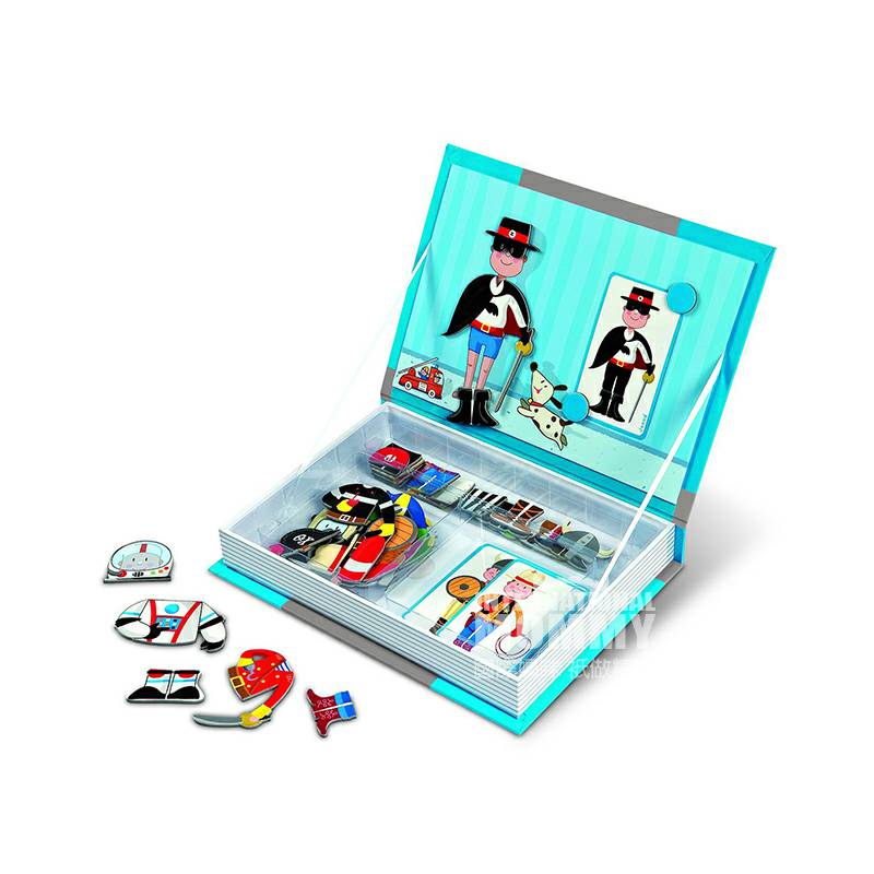 Janod kostum anak laki-laki Prancis dengan stiker magnet kotak ajaib versi luar negeri