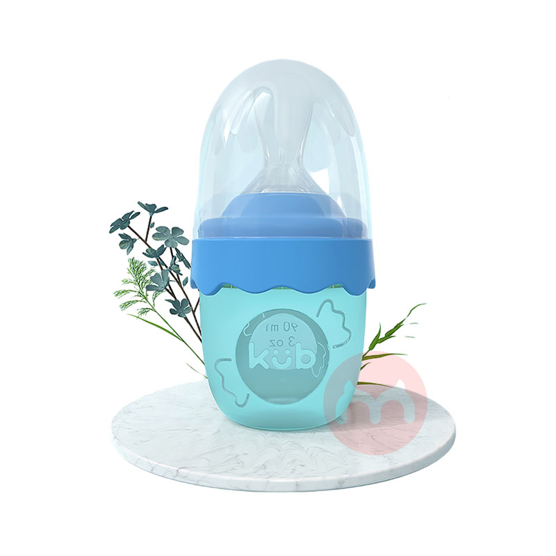 KUB baby rice sereal sendok botol susu silikon meremas sendok makan