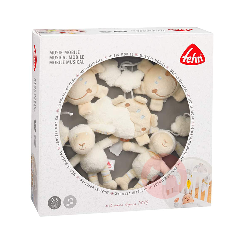 Bayi FEHN jerman musik tidur boneka domba asli di luar negeri