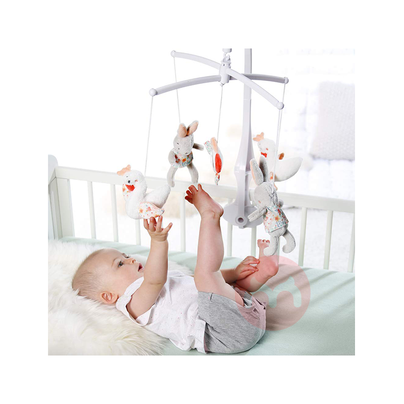 Bayi FEHN jerman tempat tidur bayi musik lonceng kelinci di lepas pantai asli