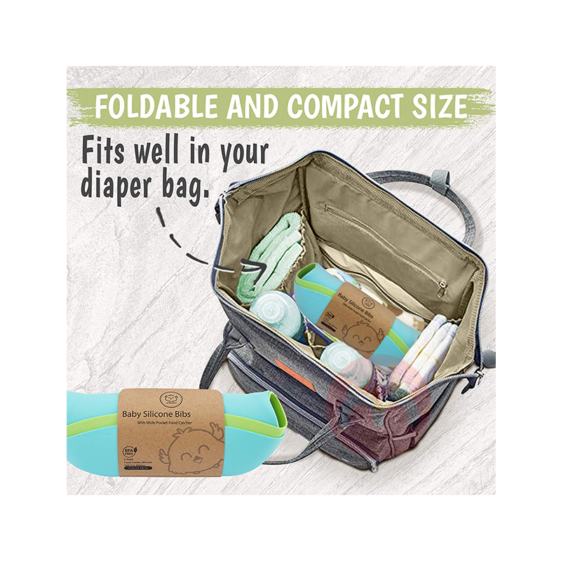 KeaBabies American KeaBabies bib silikon yang dapat dicuci biru hijau asli lokal luar negeri