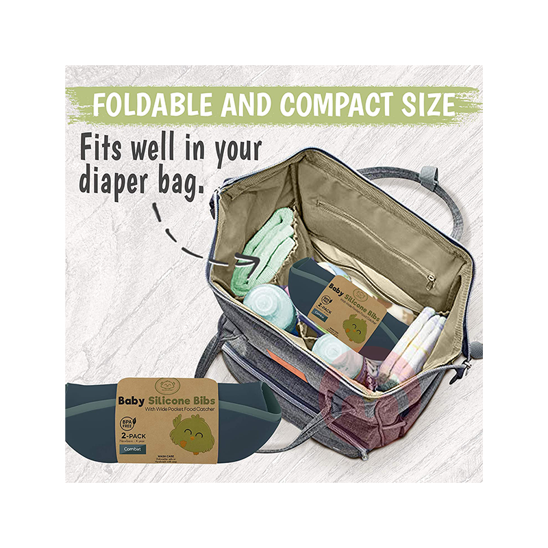 KeaBabies American KeaBabies bib silikon yang dapat dicuci biru hijau asli lokal luar negeri