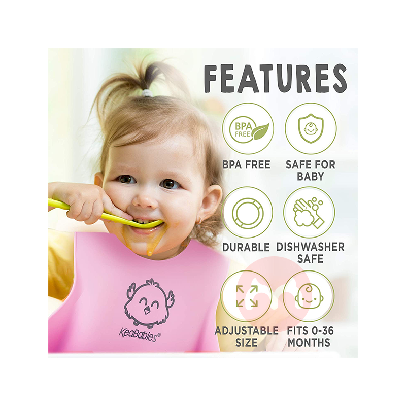 KeaBabies American KeaBabies bib silikon yang dapat dicuci ungu pink asli lokal luar negeri