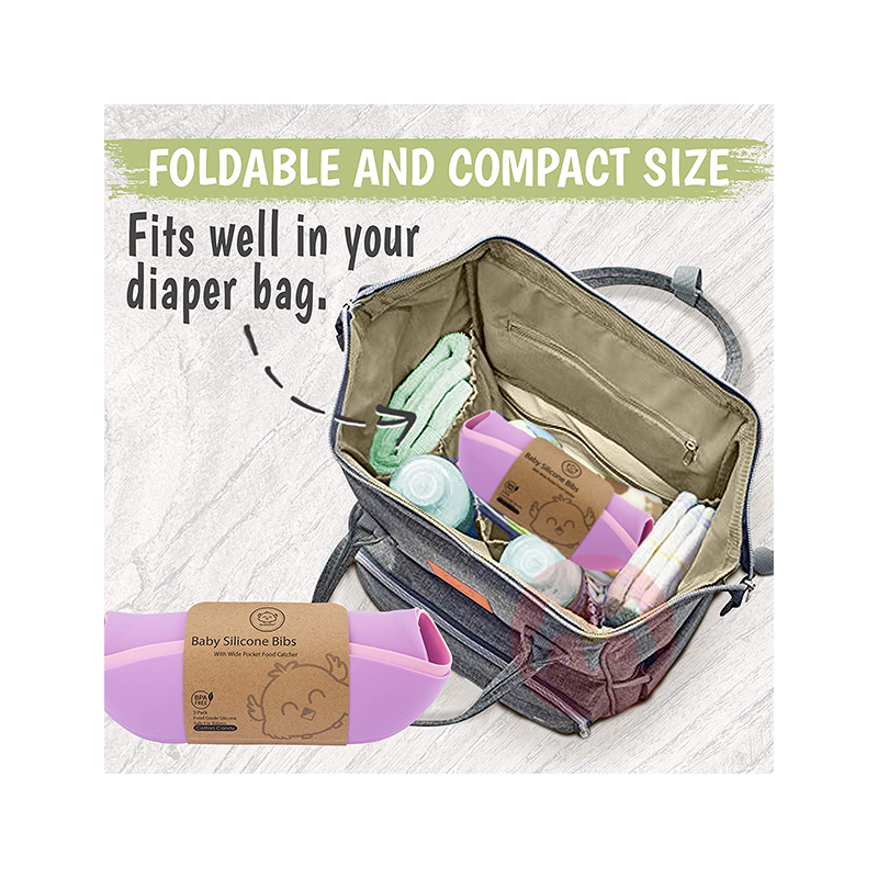 KeaBabies American KeaBabies bib silikon yang dapat dicuci ungu pink asli lokal luar negeri