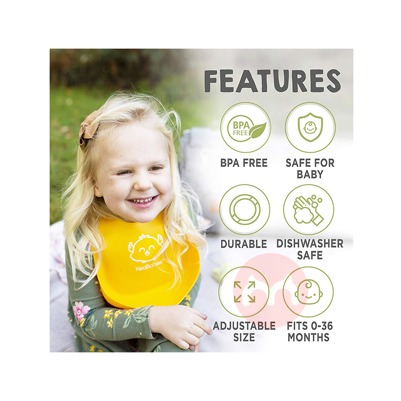 KeaBabies American KeaBabies bib silikon yang dapat dicuci biru kuning asli lokal luar negeri