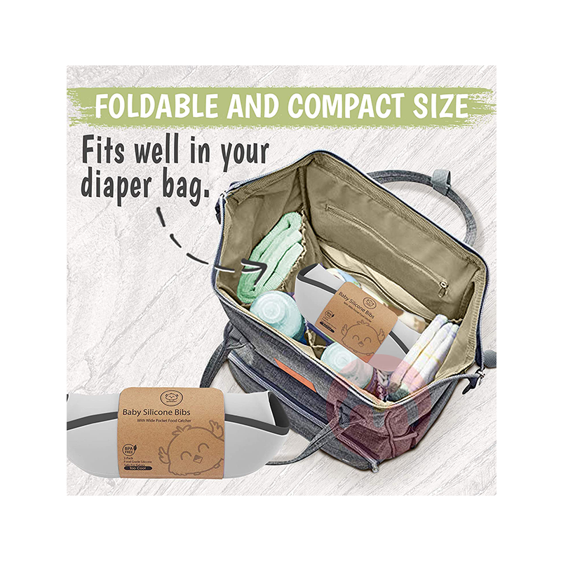 KeaBabies 미국 KeaBabies bib silikon yang dapat dicuci hitam abu-abu asli lokal luar negeri