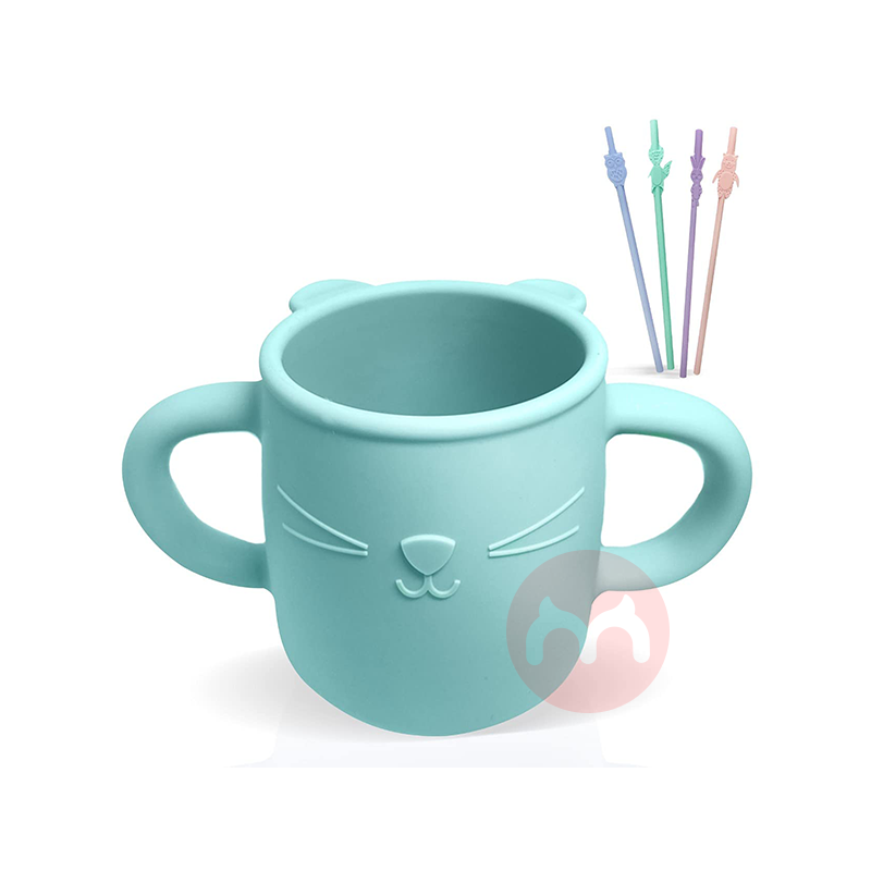 Brunoko Spanyol Brunoko Baby Learning Cup + Sedotan Silikon Hijau Lokal Asli Luar Negeri