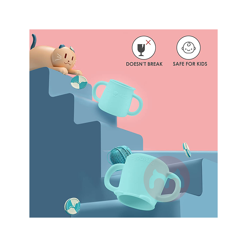 Brunoko Spanyol Brunoko Baby Learning Cup + Sedotan Silikon Hijau Lokal Asli Luar Negeri