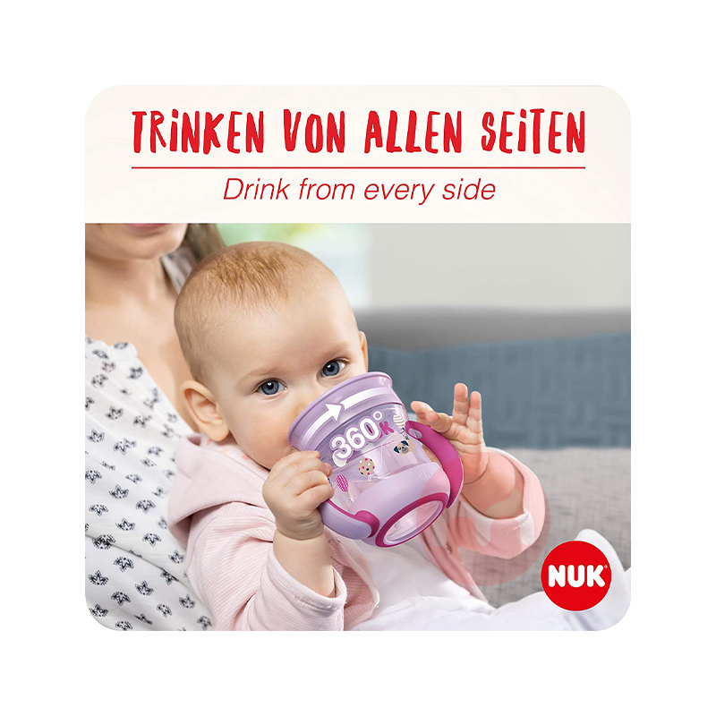 NUK Jerman NUK Silicone Leakproof Learning Cup Ungu 160ML Asli Luar Negeri