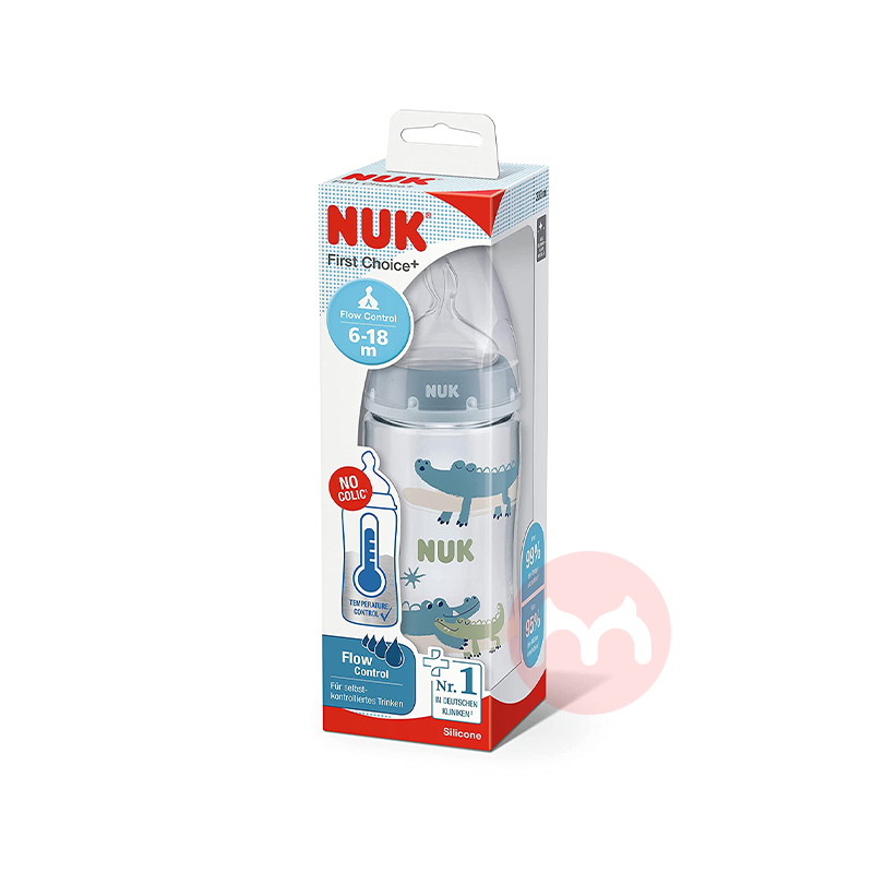 NUK Germany NUK Wide Mouth Botol Bayi Anti-kolik 300ml Biru 6-18 Bulan Asli Luar Negeri Edisi Lokal