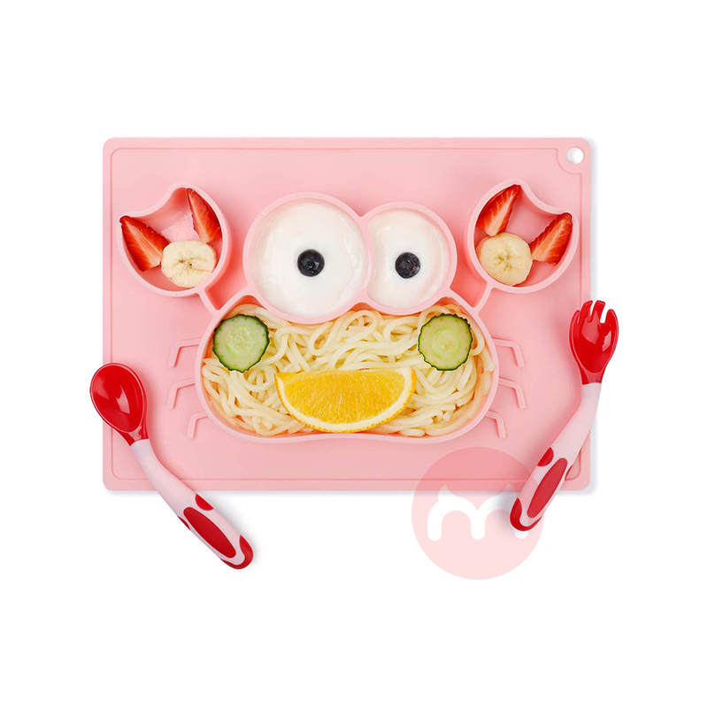 Future Founder German Future Founder silikon piring makan non-slip Dilengkapi dengan peralatan makan pink asli lokal lua
