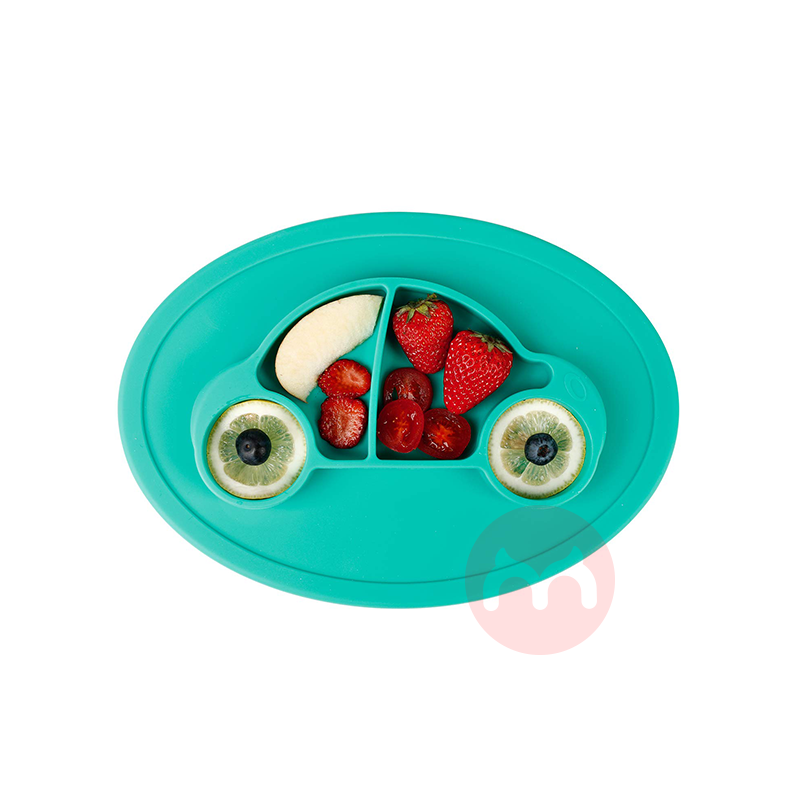 Future Founder Jerman Future Founder Silikon Non-slip Piring Makan Green Car Lokal Asli Luar Negeri