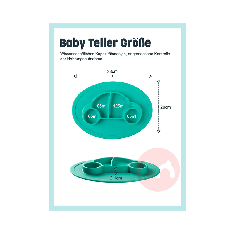Future Founder Jerman Future Founder Silikon Non-slip Piring Makan Green Car Lokal Asli Luar Negeri