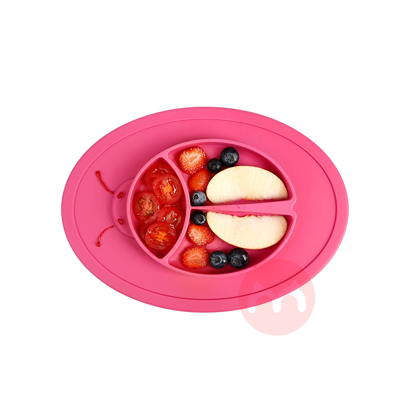 Future Founder Jerman Future Founder Silikon Non-slip Piring Makan Pink Ladybug Asli Lokal Luar Negeri