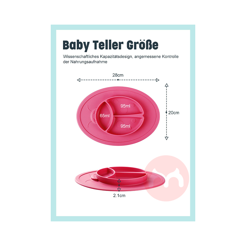 Future Founder Jerman Future Founder Silikon Non-slip Piring Makan Pink Ladybug Asli Lokal Luar Negeri