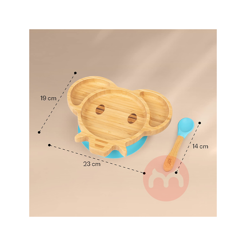 bambuswald German bambuswald anak-anak bambu dan peralatan makan kayu set gajah biru asli lokal luar negeri