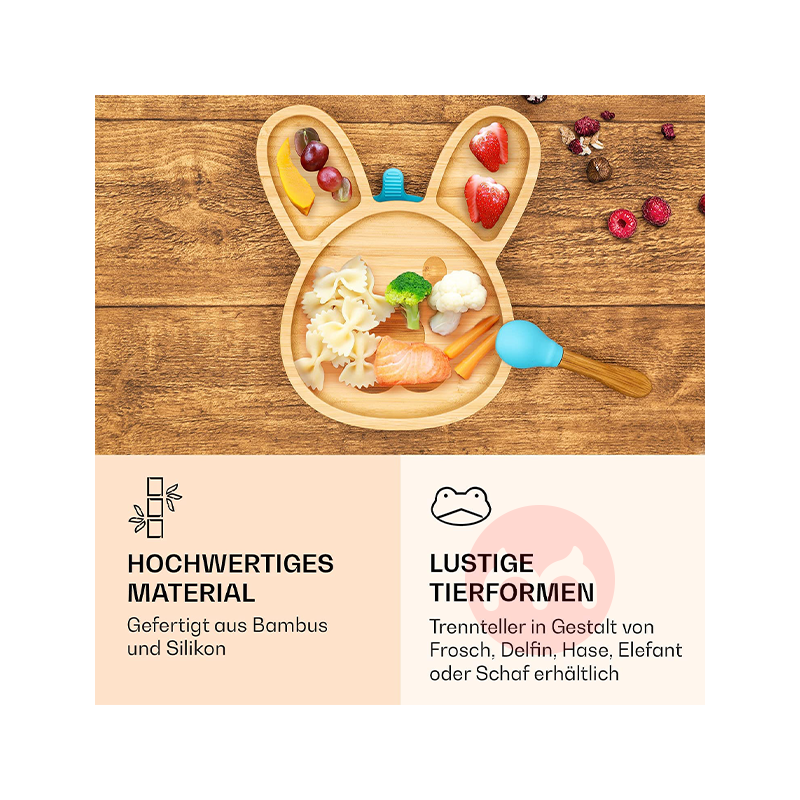 bambuswald German bambuswald anak-anak bambu dan peralatan makan kayu set kelinci biru asli lokal luar negeri