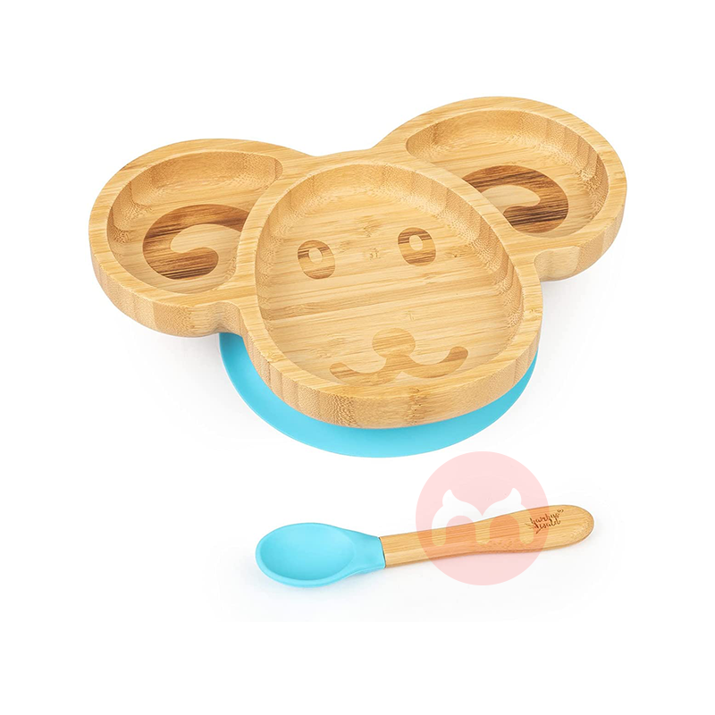 bambuswald Jerman bambuswald anak-anak bambu dan peralatan makan kayu set domba biru lokal asli luar negeri