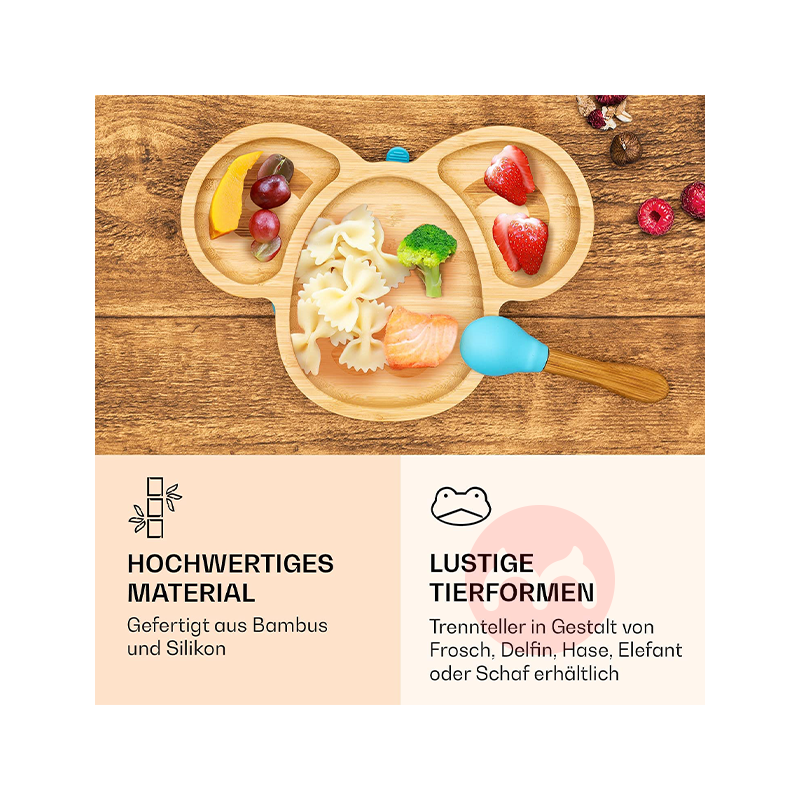 bambuswald Jerman bambuswald anak-anak bambu dan peralatan makan kayu set domba biru lokal asli luar negeri