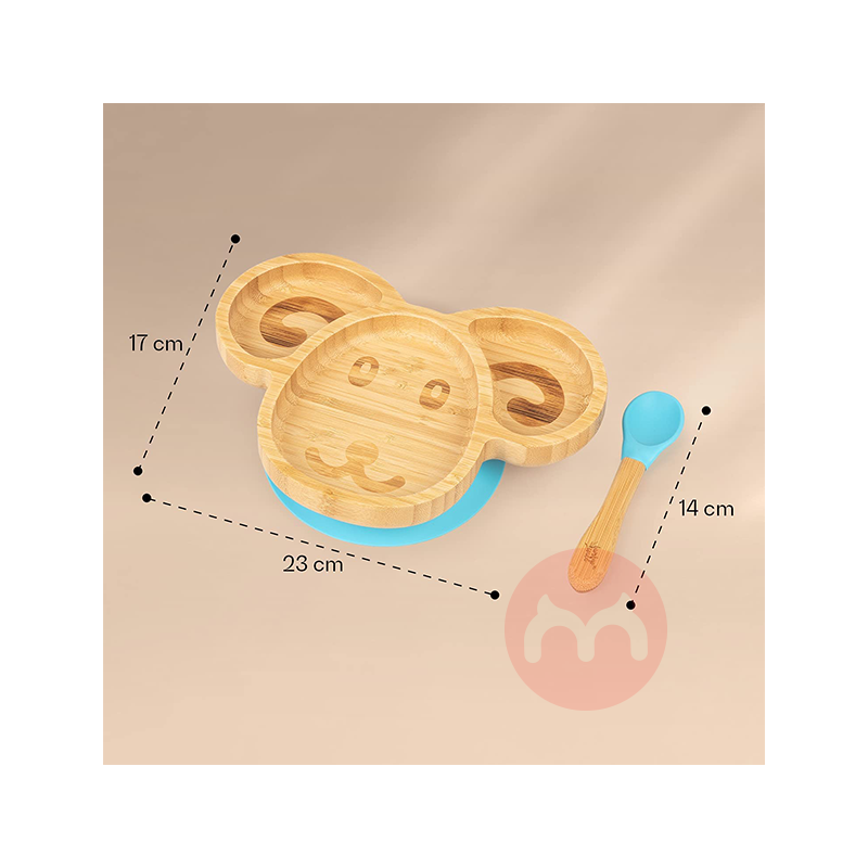 bambuswald Jerman bambuswald anak-anak bambu dan peralatan makan kayu set domba biru lokal asli luar negeri