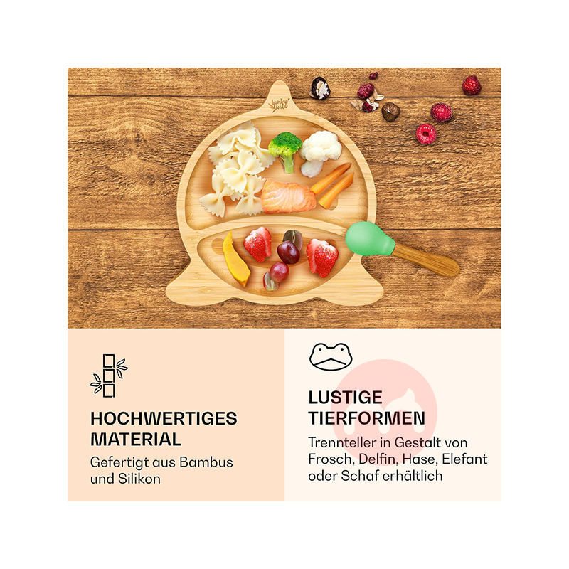 bambuswald German bambuswald anak-anak bambu dan peralatan makan kayu set lumba-lumba hijau lokal asli luar negeri