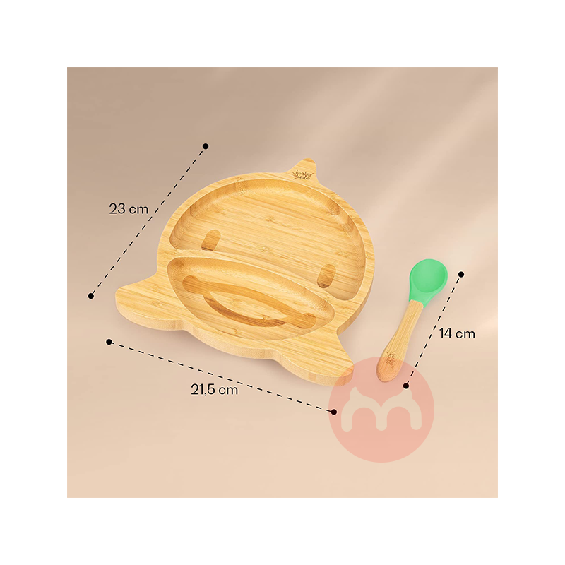 bambuswald German bambuswald anak-anak bambu dan peralatan makan kayu set lumba-lumba hijau lokal asli luar negeri