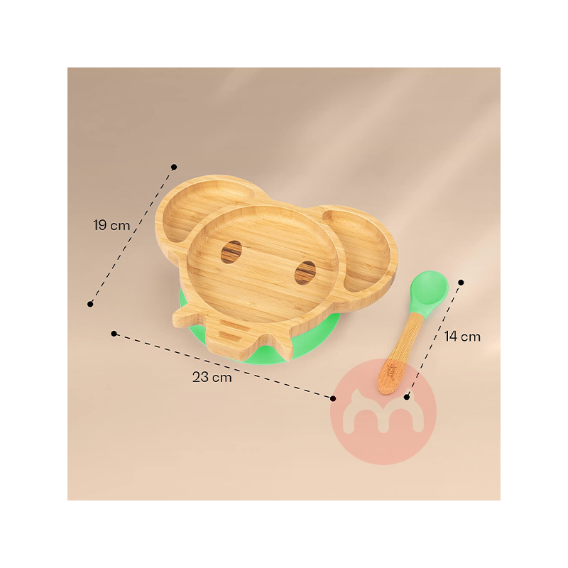 bambuswald German bambuswald anak-anak bambu dan peralatan makan kayu set gajah hijau asli lokal luar negeri
