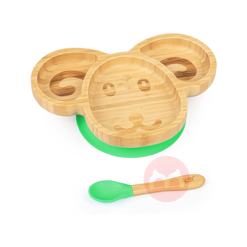 bambuswald German bambuswald anak-anak bambu dan peralatan makan kayu set domba hijau asli lokal luar negeri