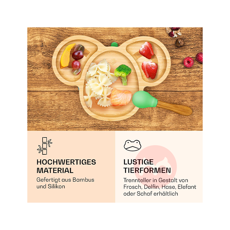 bambuswald German bambuswald anak-anak bambu dan peralatan makan kayu set domba hijau asli lokal luar negeri