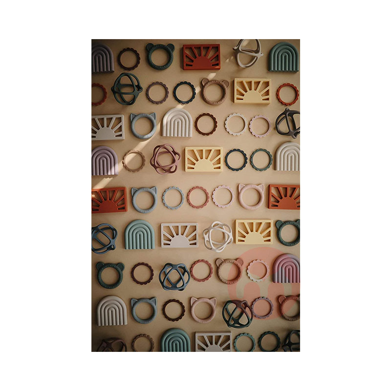 Mushie Denmark Mushie Baby Teether Mainan Beruang Tumbuh Gigi Cincin Luar Negeri Asli Lokal