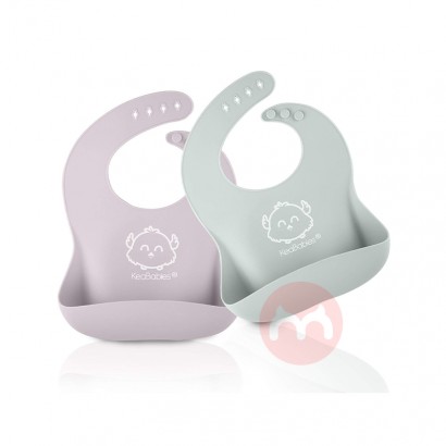 KeaBabies American KeaBabies bib silikon yang dapat dicuci abu-abu hij...