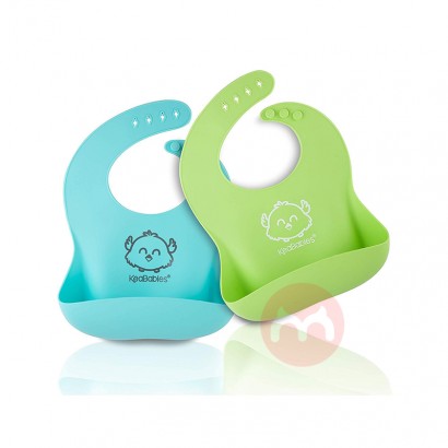 KeaBabies American KeaBabies bib silikon yang dapat dicuci biru hijau ...