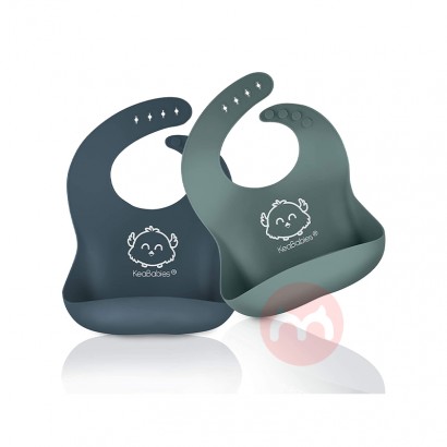 KeaBabies American KeaBabies bib silikon yang dapat dicuci biru hijau ...