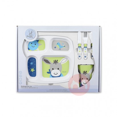 Sterntaler set peralatan makan anak Jerman biru/hijau asli lokal luar ...