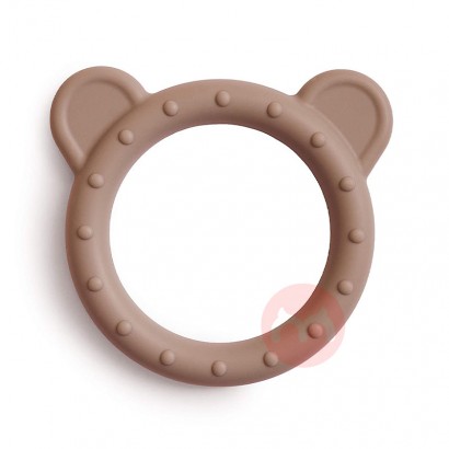 Mushie Denmark Mushie Baby Teether Mainan Beruang Tumbuh Gigi Cincin L...