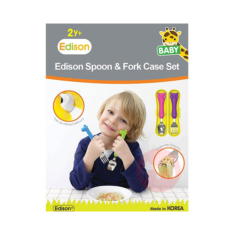 Edison Set Sendok Garpu Bayi Edison Korea (Burung Hantu) Asli Lokal Luar Negeri
