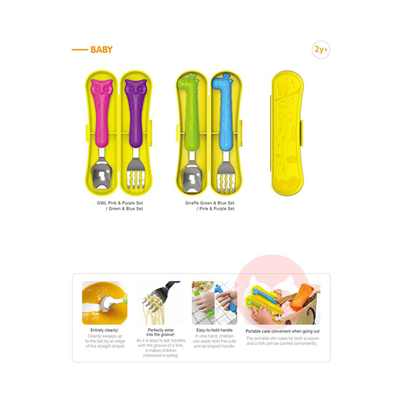 Edison Set Sendok Garpu Bayi Edison Korea (Burung Hantu) Asli Lokal Luar Negeri