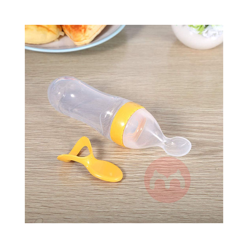 Tyenaza Sendok botol susu bayi silikon (kuning) Asli lokal luar negeri