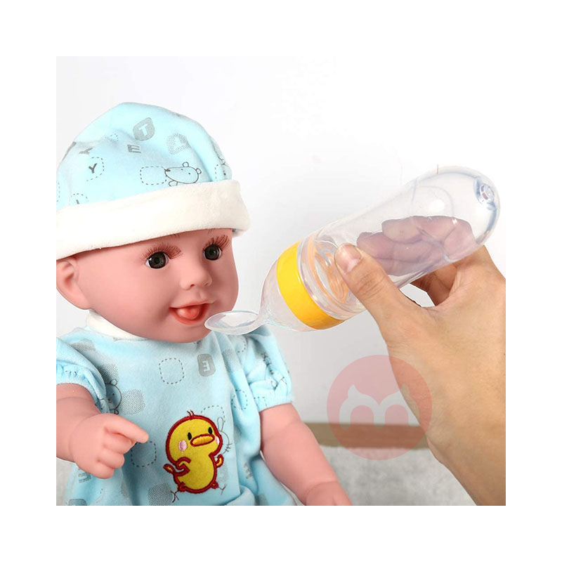 Tyenaza Sendok botol susu bayi silikon (kuning) Asli lokal luar negeri