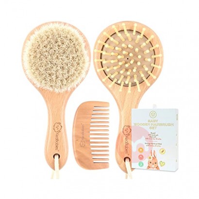 KeaBabies Amerika Serikat KeaBabies Newborn Round Natural Wood Hairbru...