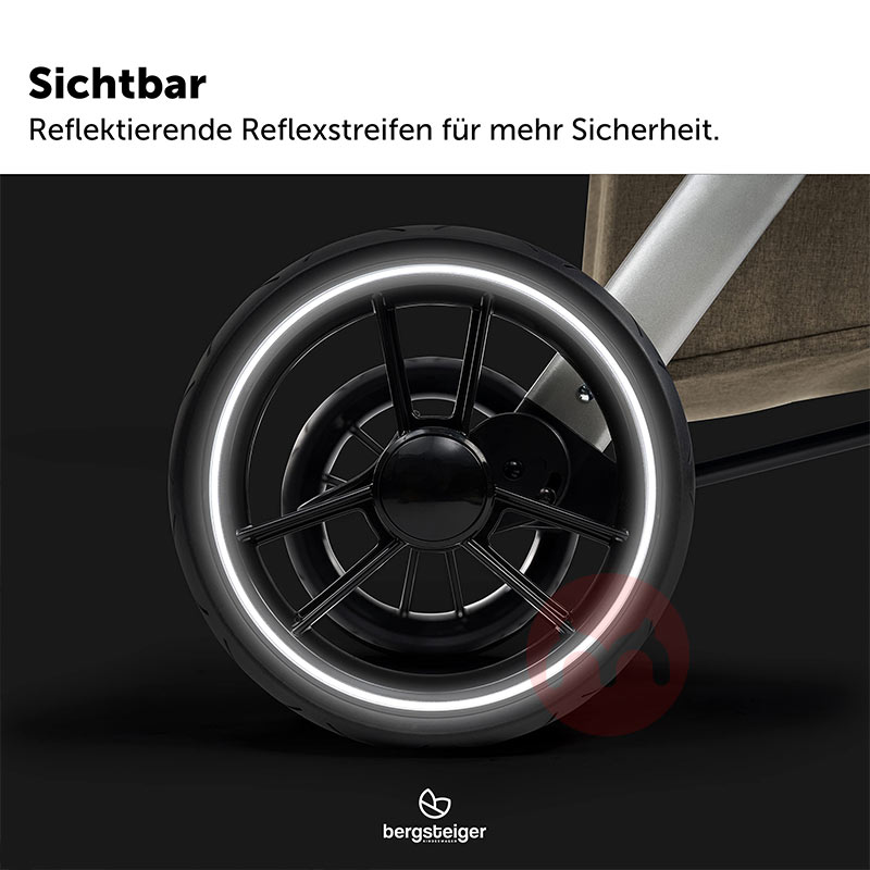 Tiga dalam satu stroller setelan coklat