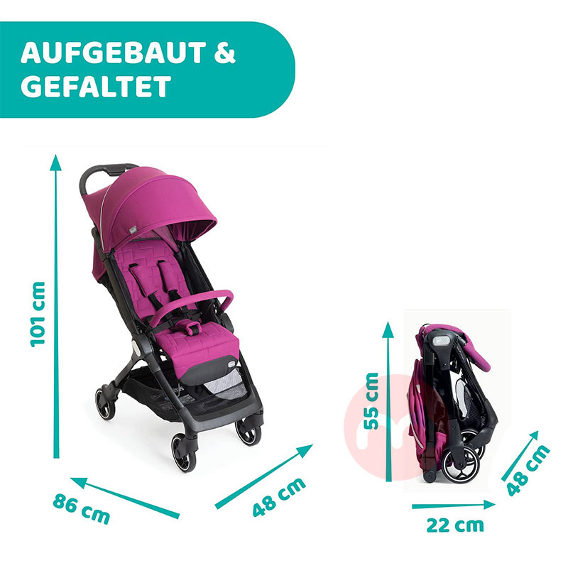 Chicco Pengendali bayi ungu merah muda yang bisa dilipat ultra cahaya